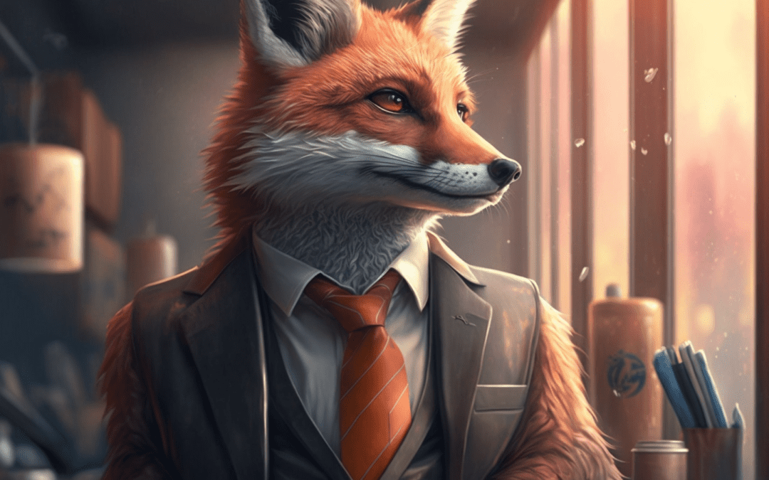 happy fox in a business suit thumbs up created with Generative AI  technology  Stock  Adobe Stock